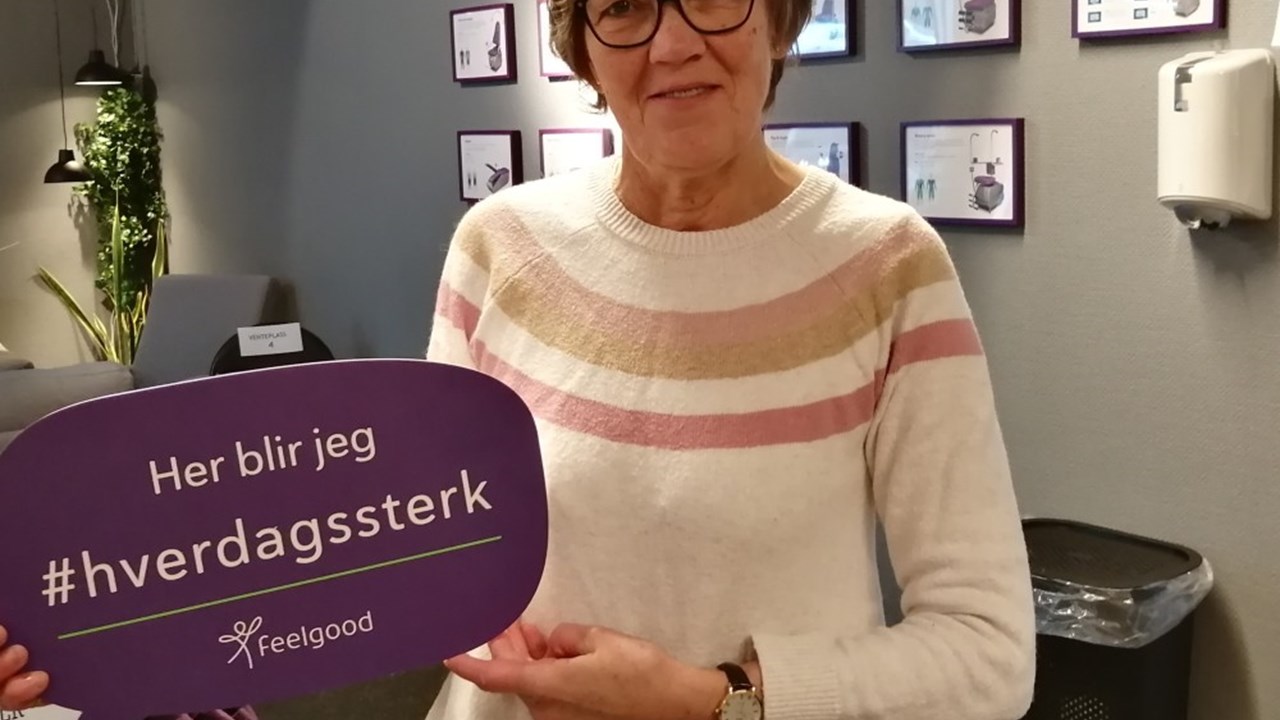 TRENER PÅ FEELGOOD STANGE: Medlem Randi Temmen stortrives med Feelgoods treningsapparater.